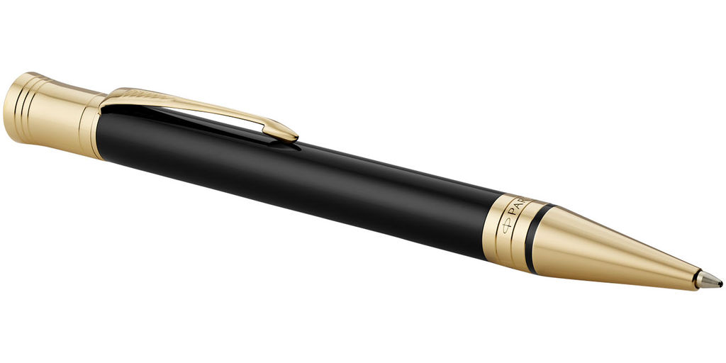 Ручка кулькова Duofold Premium, колір суцільний чорний, золотистий