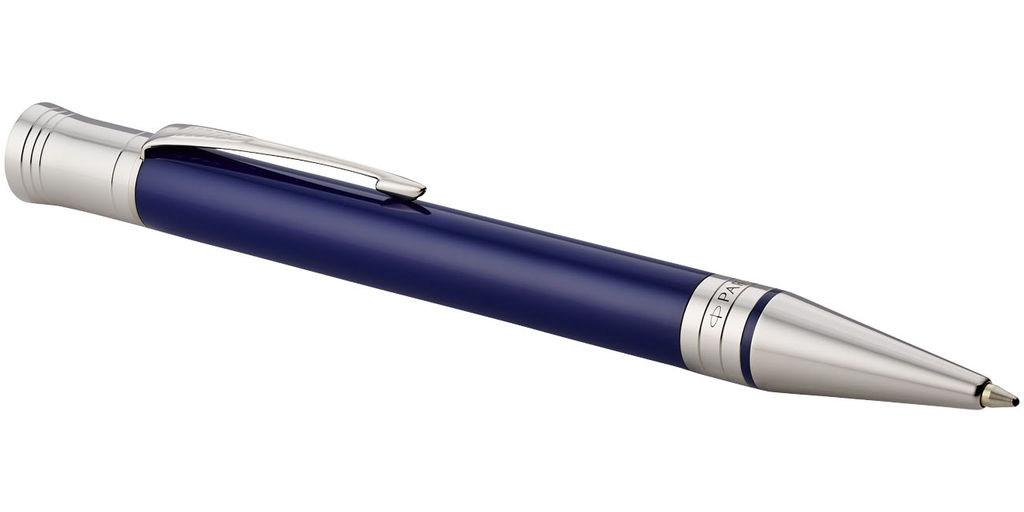 Ручка кулькова Duofold Premium, колір синій, сріблястий
