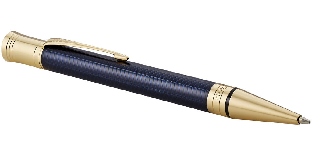 Ручка шариковая Duofold Premium , цвет темно-синий, золотистый