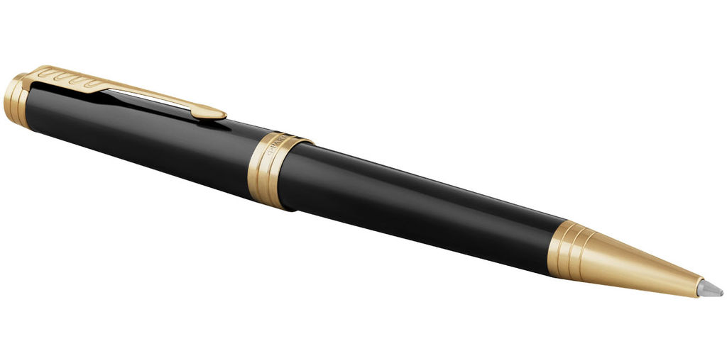 Ручка кулькова Premier , колір суцільний чорний, золотистий