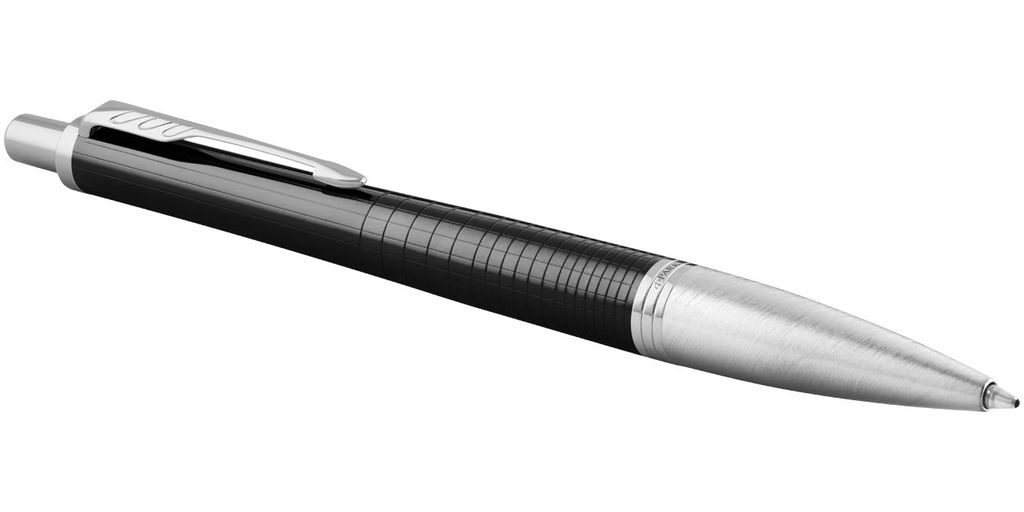 Ручка кулькова Urban Premium, колір суцільний чорний, сріблястий