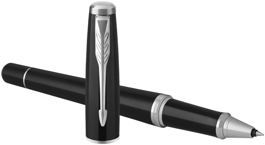 Ручка-ролер Urban , колір суцільний чорний, сріблястий