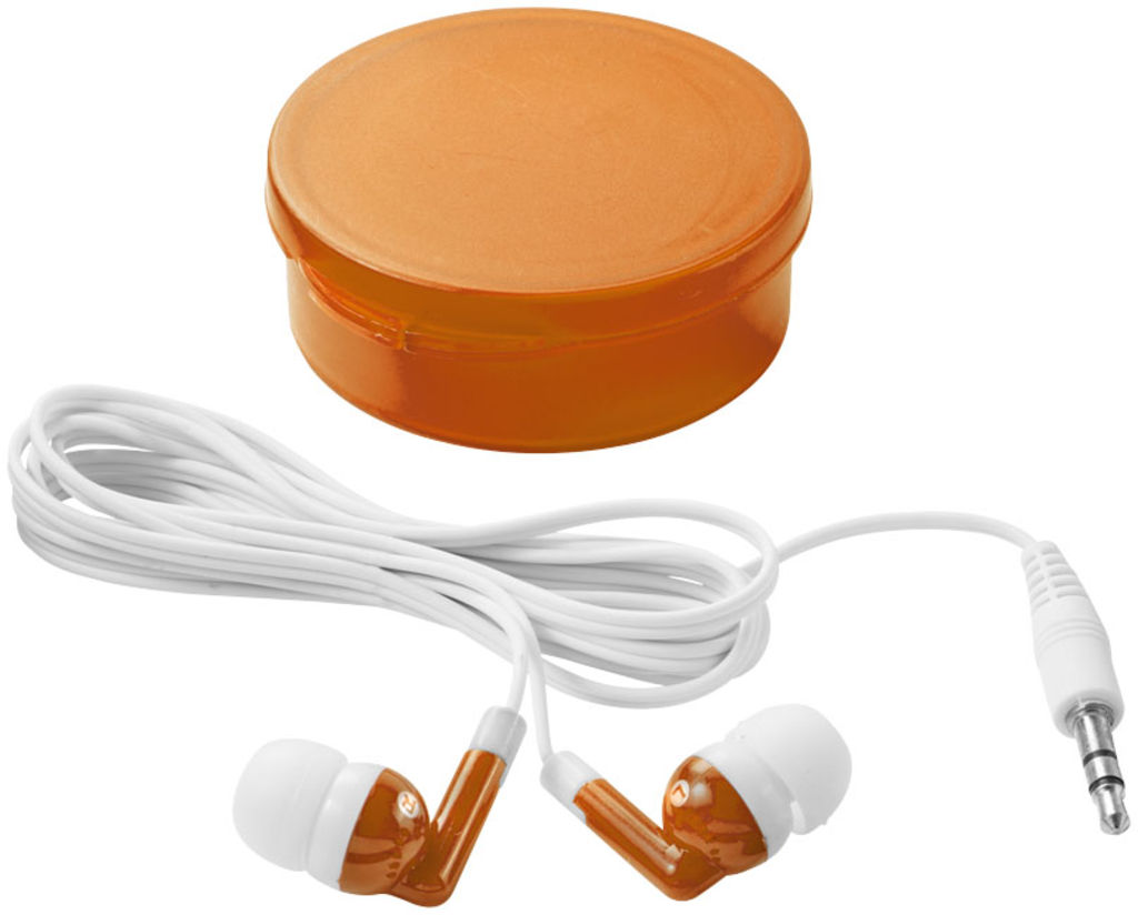 Навушники Versa, колір помаранчевий прозорий, білий