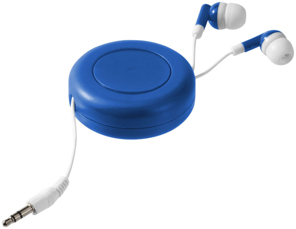 Навушники Reely з висувним дротом, колір яскраво-синій, білий