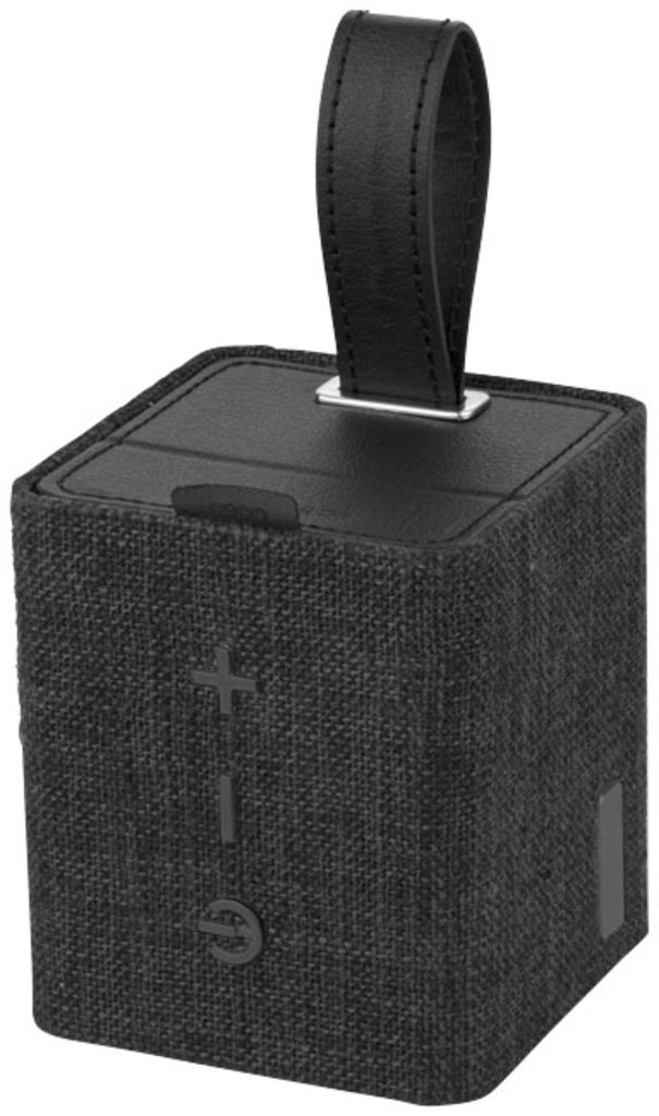 Динамік Fortune Fabric Bluetooth, колір суцільний чорний, сірий
