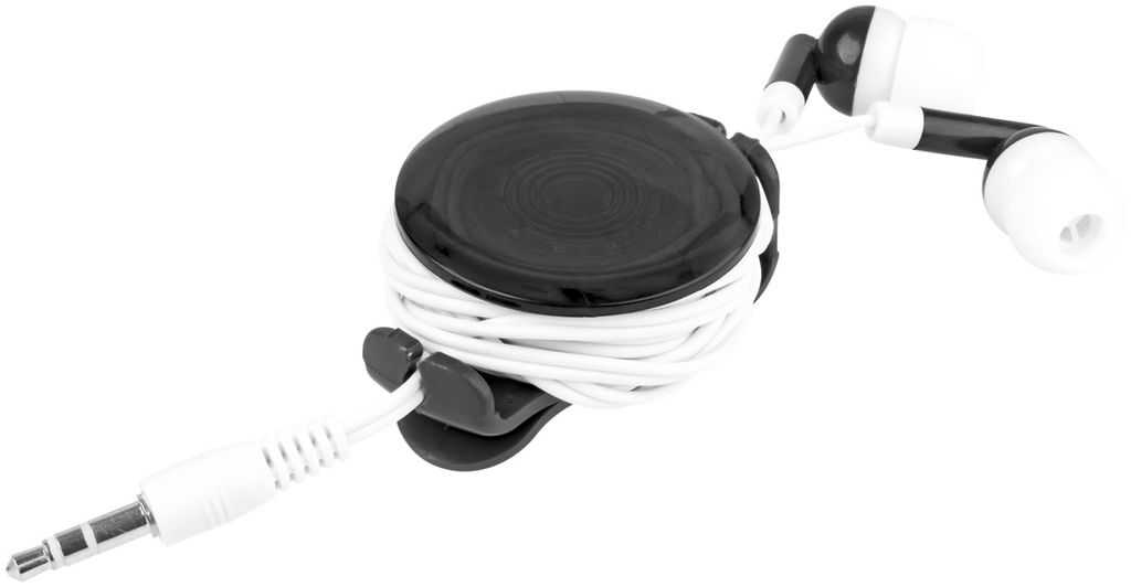 Навушники з ліхтариком Strix, колір суцільний чорний, білий