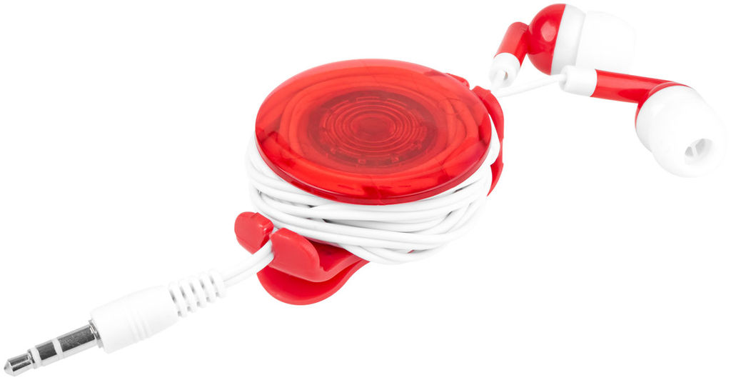 Навушники з ліхтариком Strix, колір червоний, білий