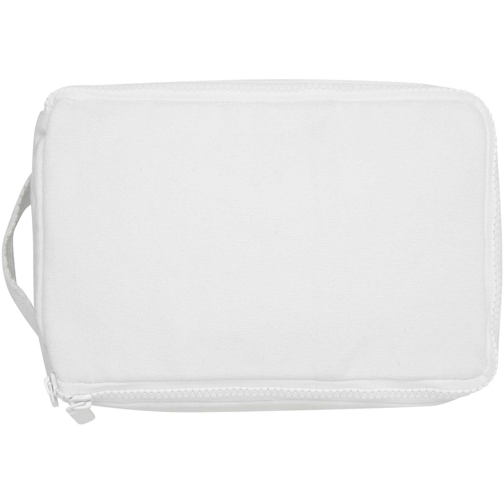 Органайзер для туалетного приладдя з переробленого матеріалу Pack500 г/м² Aware™, колір білий - 12074601- Фото №3 Органайзер для туалетного приладдя з переробленого матеріалу Pack500 г/м² Aware™, колір білий - 12074601- Фото №3