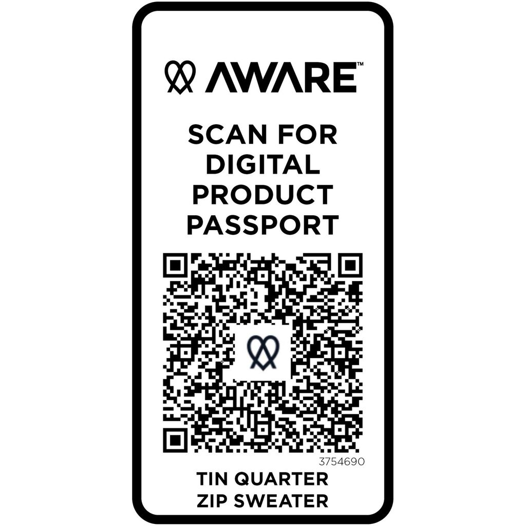 Tin унисекс-свитер с молнией на четверть из переработанных материалов Aware™  сплошной черный - 37546909- Фото №5