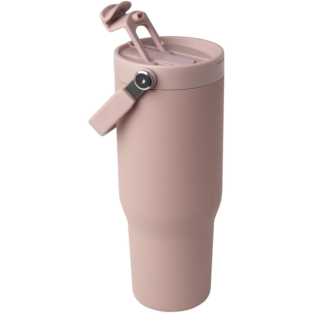 Термостакан Bronx об'ємом 900 мл з міді та переробленої нержавіючої сталі, сертифікованої за стандартом RCS, з вакуумною ізоляцією та кришкою з подвійною функцією, колір рожевий - 10086440- Фото №6