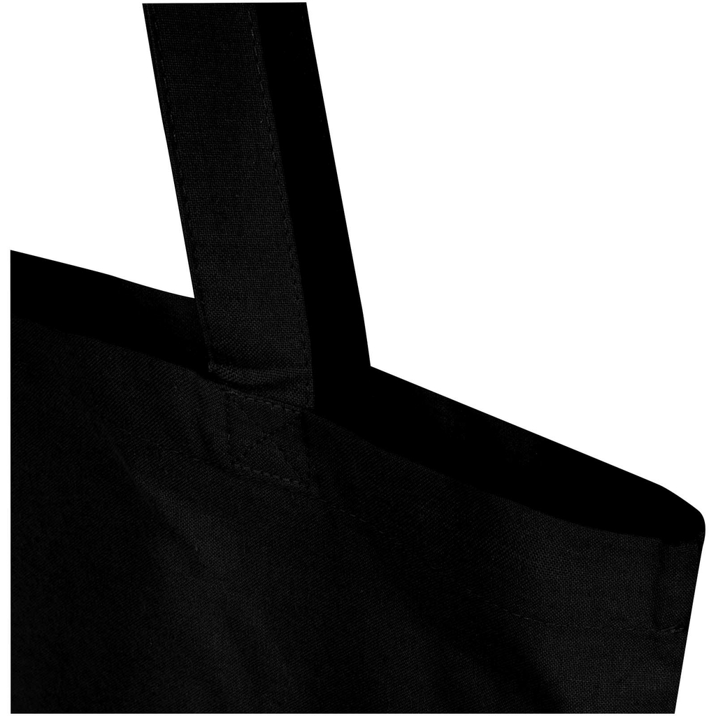 Madras Blend эко-сумка из переработанного хлопка GRS плотностью 140 г/м² объемом 7 л, цвет сплошной черный - 12076090- Фото №5