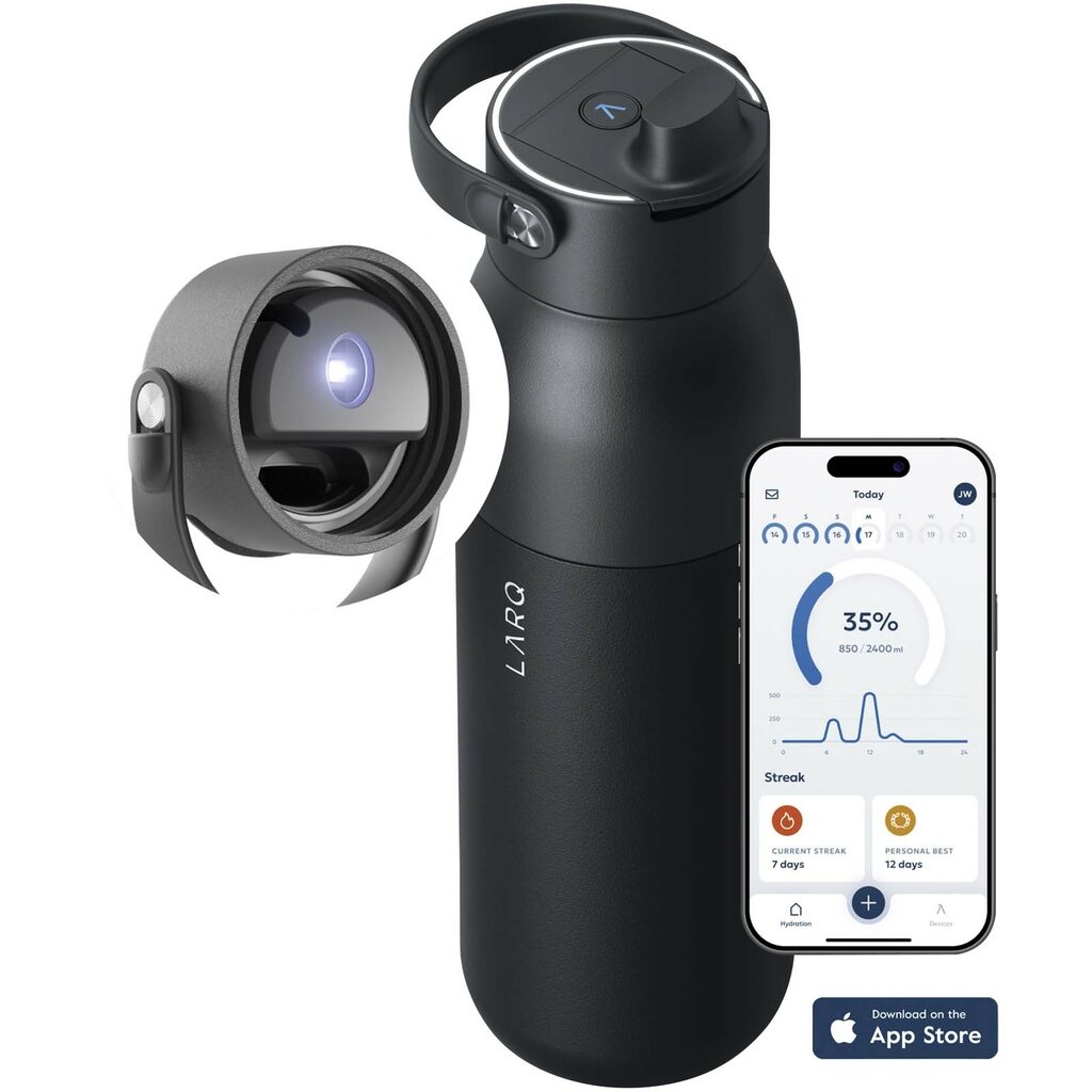 Бутылка для воды LARQ PureVisTM 2.0 объемом 680 мл сплошной черный - 10089790- Фото №5