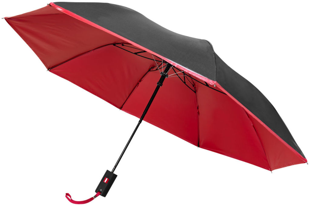 Зонт Spark  21'', цвет сплошной черный, красный