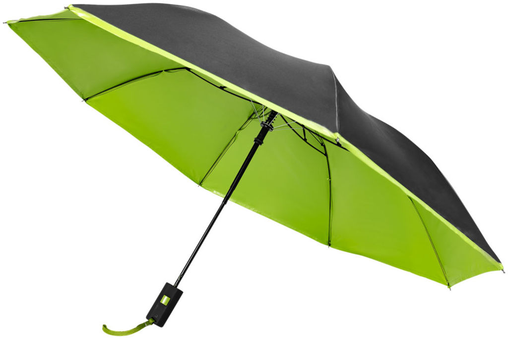 Зонт Spark  21'', цвет сплошной черный, зеленый