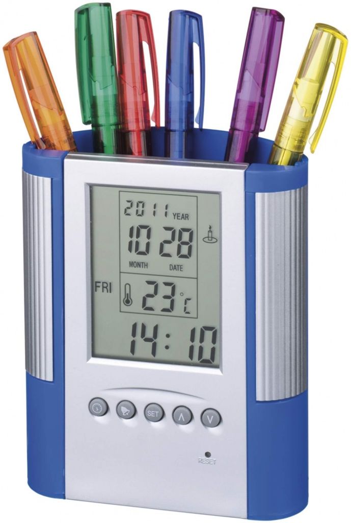Будильник і підставка для ручок з термометром