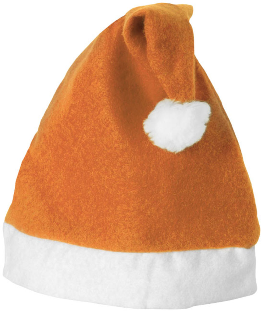 Новорічна шапка, колір оранжевий, білий