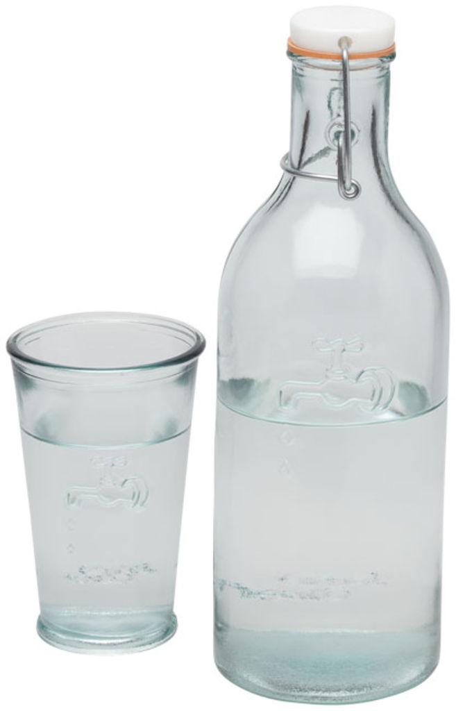Бутылка со стаканом для воды, цвет прозрачный
