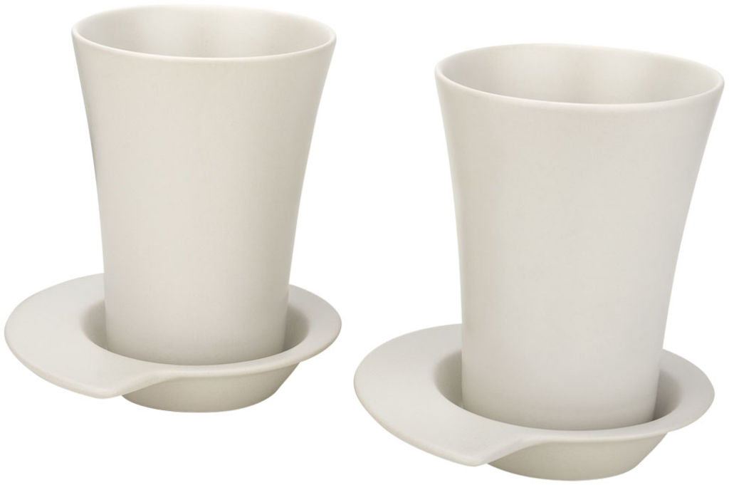 Набір з двох чашок з блюдцями, колір білий