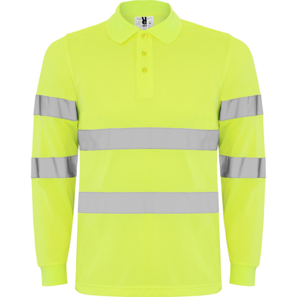 POLARIS L/S Футболка-поло спортивная с длинным рукавом высокой видимости желтый флюорисцентный  размер S - HV930601221- Фото №1