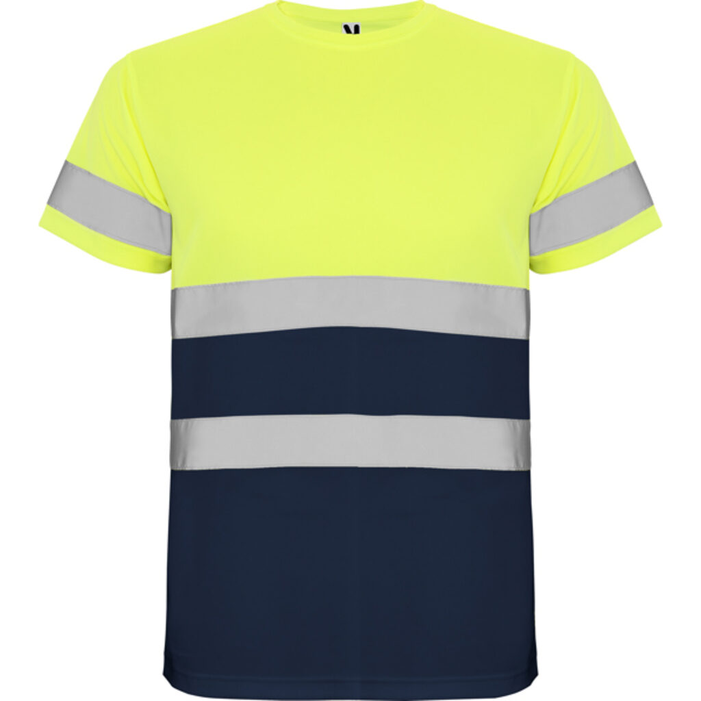 DELTA Спортивная футболка с коротким рукавом высокой видимости navy blue, fluor yellow  размер L - HV93100355221- Фото №1