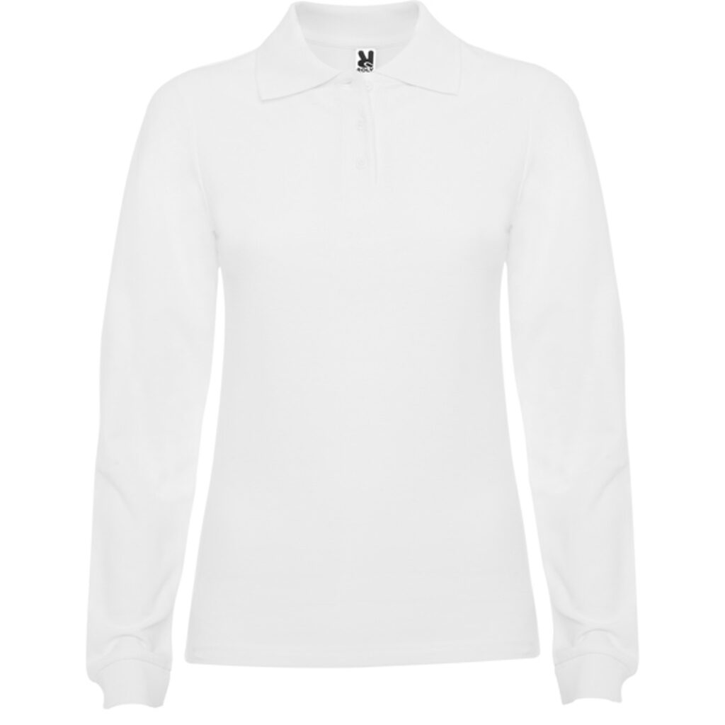 ESTRELLA WOMAN L/S Сорочка-поло з довгим рукавом білий  розмір S - PO66360101- Фото №1