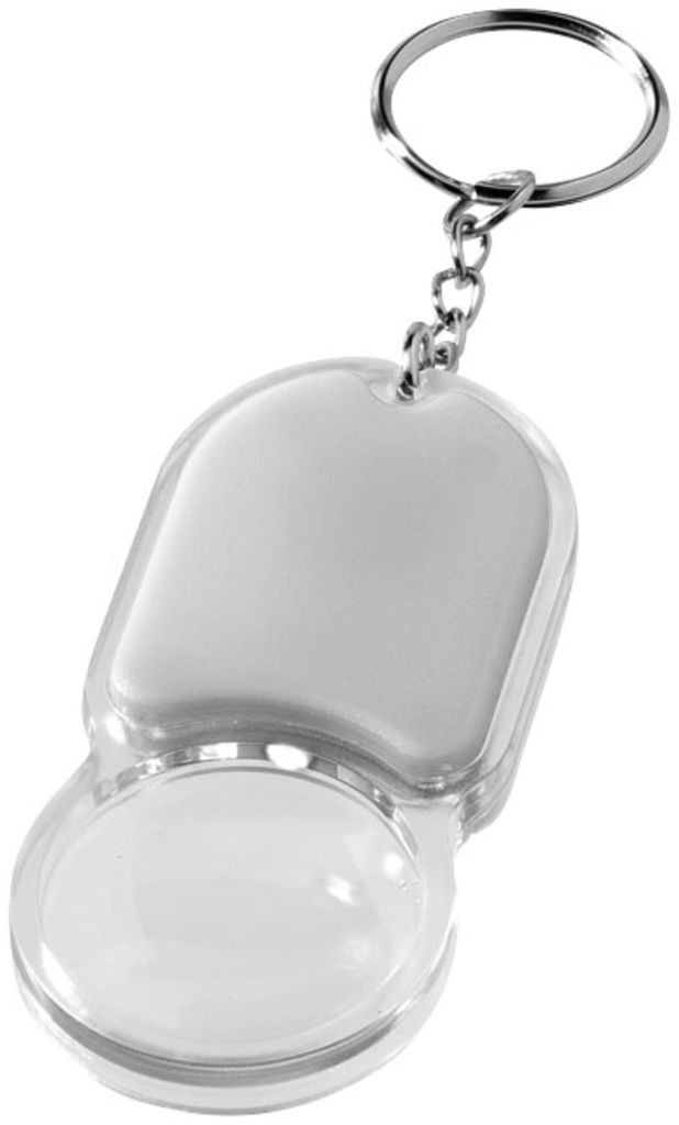 Брелок для ключів Zoomy зі збільшувальним склом і ліхтариком, колір срібний