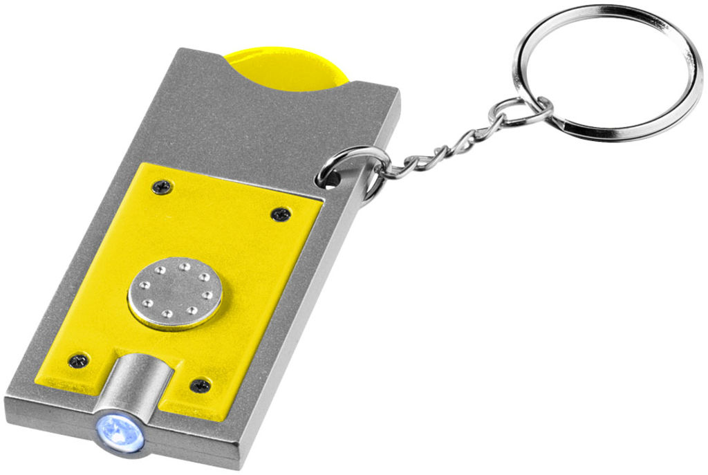 Брелок-держатель для монет Allegro с фонариком для ключей, цвет желтый