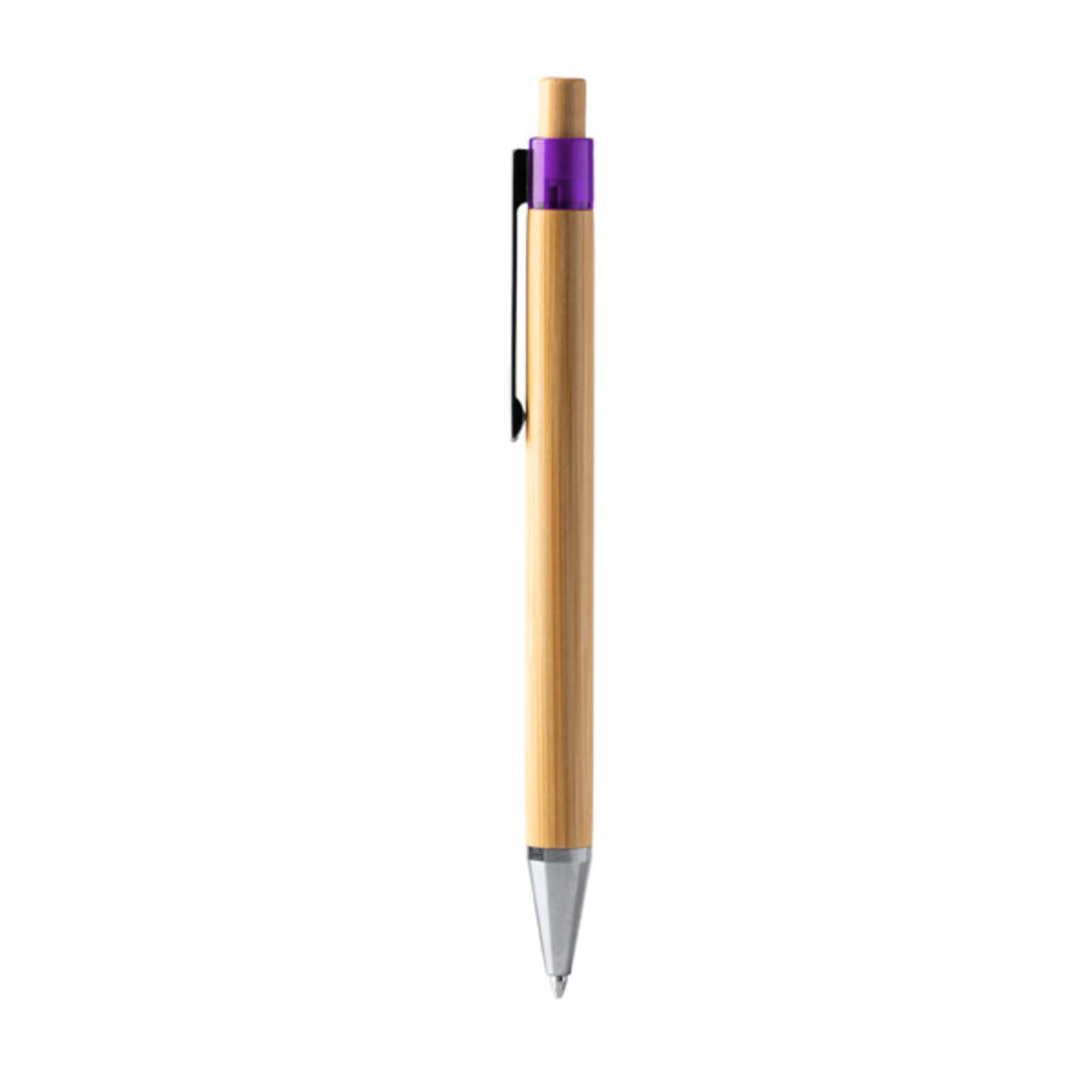 Шариковая ручка с корпусом и кнопкой из бамбука фиолетовый  размер ONE SIZE ADULT - BL2037S171- Фото №1