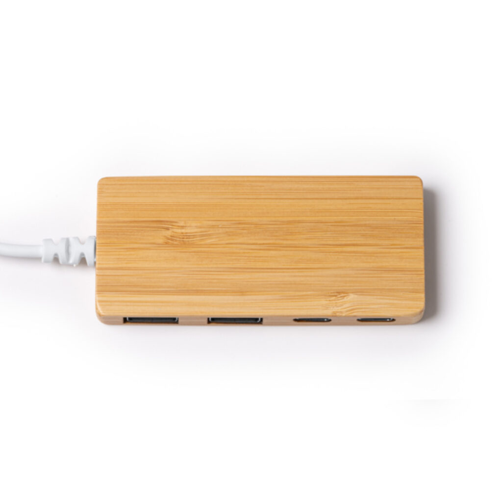 Порт USB-концентратора из бамбука бежевый - IA1263S129- Фото №1