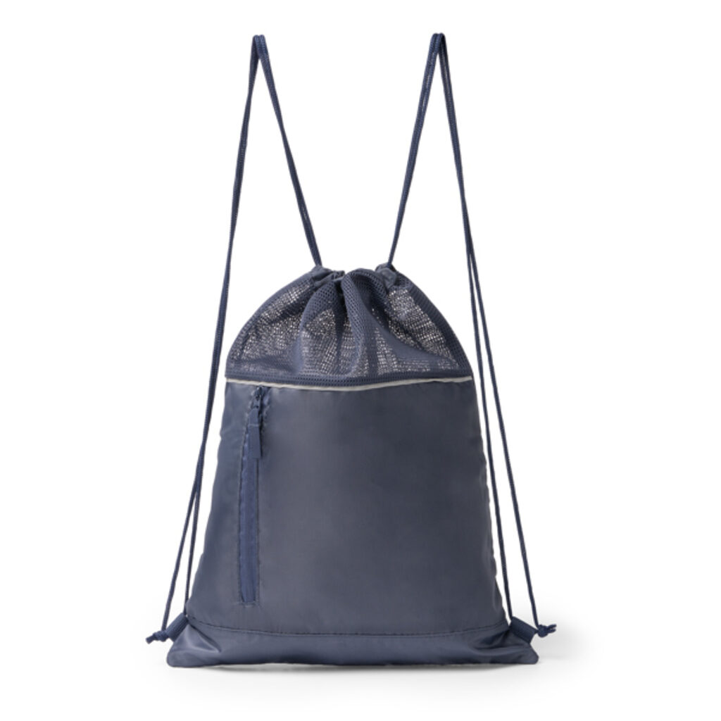 Рюкзак на завязках, изготовленный из RPET 210D с сетчатой ​​тканью сверху и по всей спинке морской синий  размер ONE SIZE ADULT - MO2028S155- Фото №1
