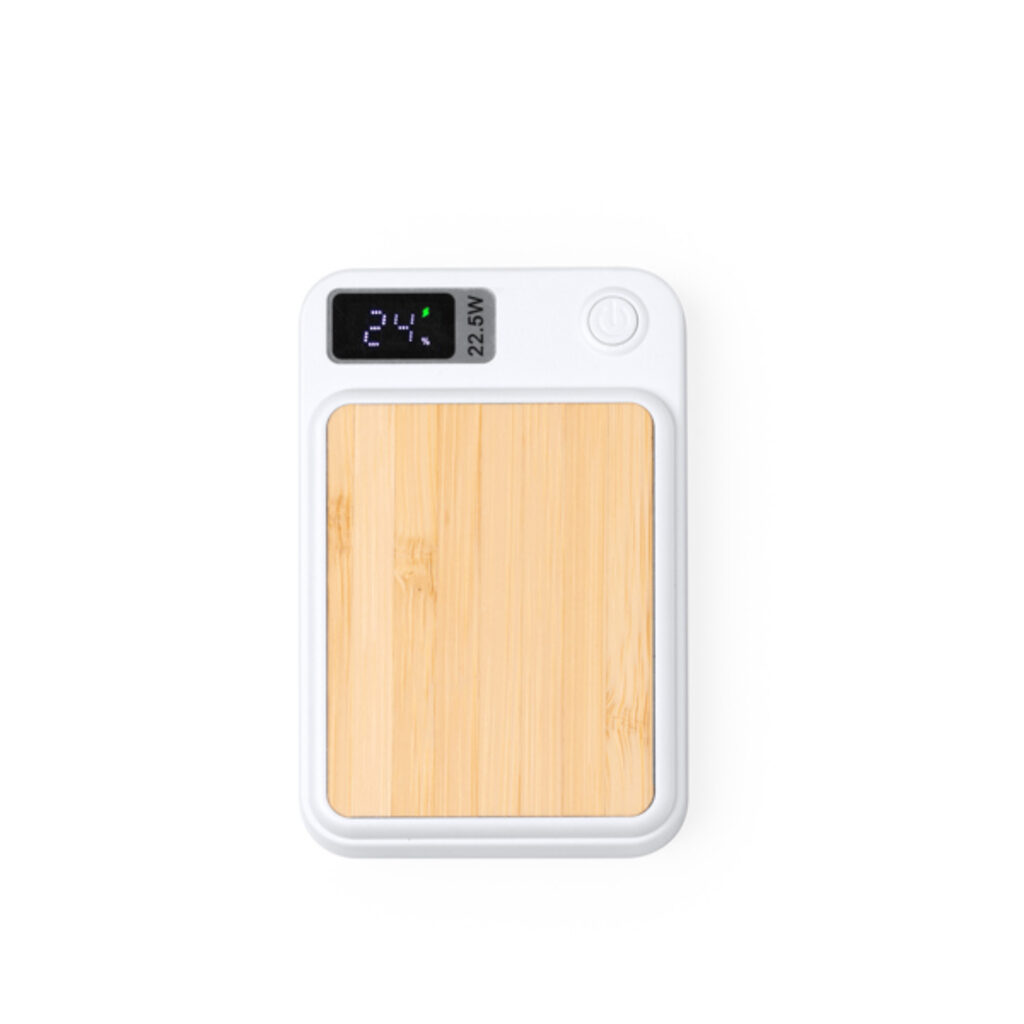 Power Bank с основной структурой из бамбука и переработанного АБС-пластика белый - PB1286S101- Фото №1