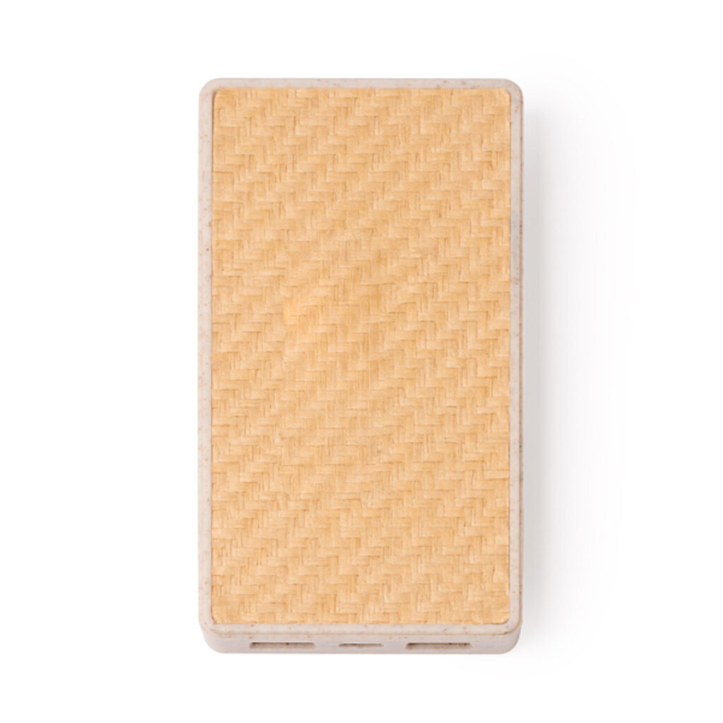 Power bank из пшеничного волокна и основания из натурального волокна бежевый - PB1490S129- Фото №1