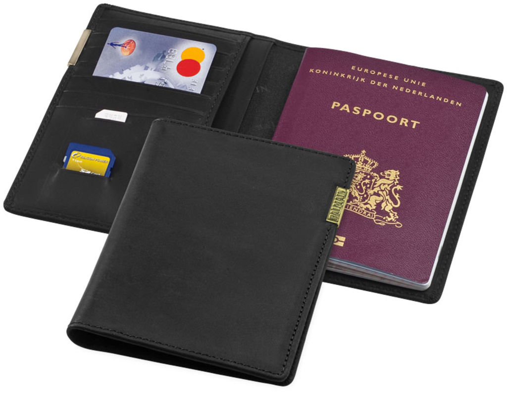 Бумажник для паспорта, цвет сплошной черный