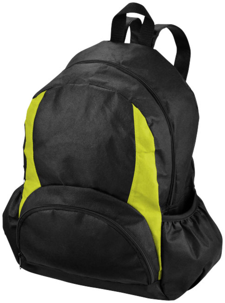 Нетканий рюкзак Bamm-Bamm, колір суцільний чорний, зелене яблуко