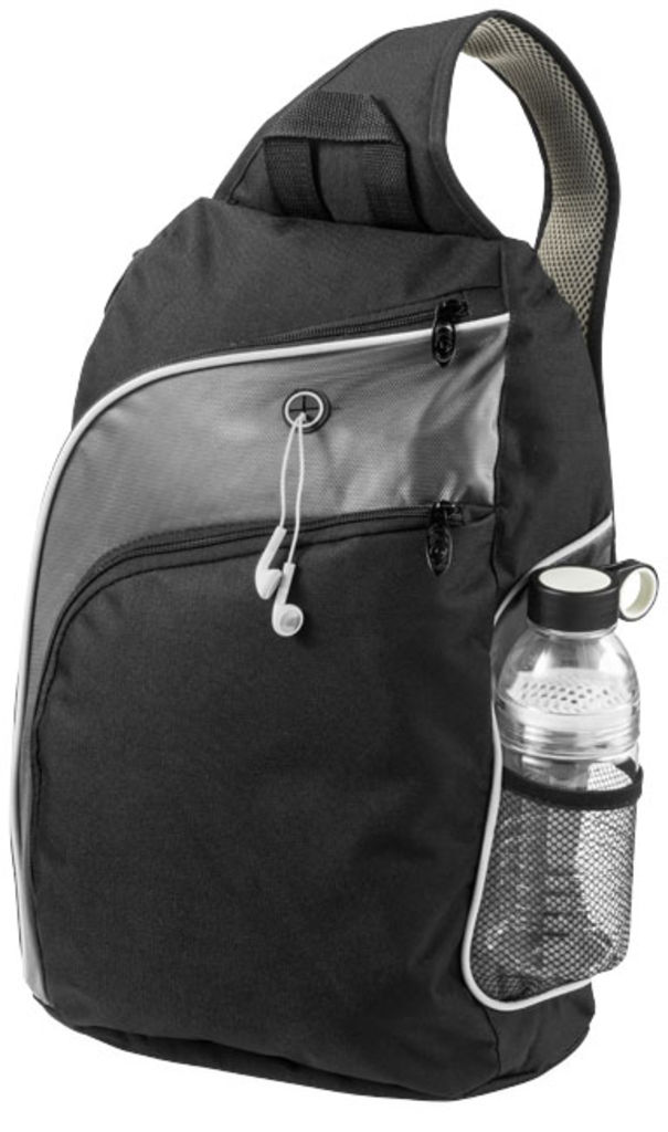 Трикутна міська сумка Vortex для ноутбука, колір суцільний чорний, сірий