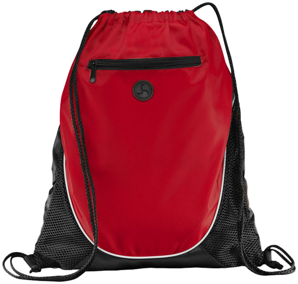 Рюкзак Peek з куліскою, колір червоний, суцільний чорний