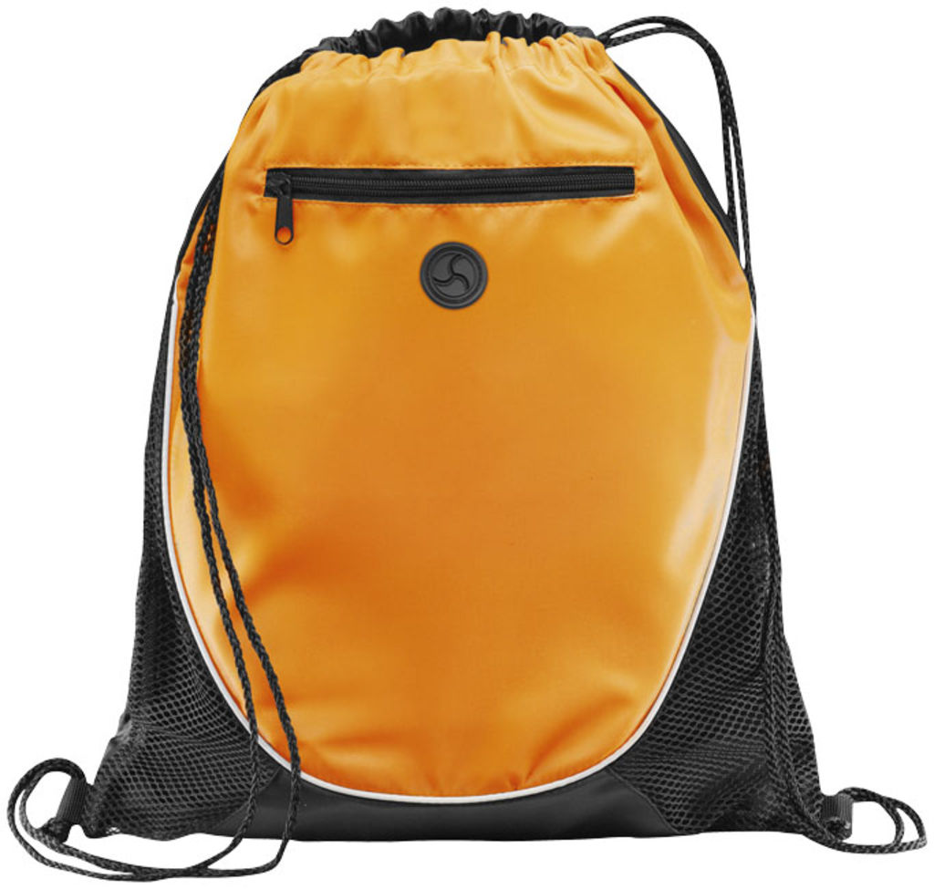 Рюкзак Peek з куліскою, колір оранжевий, суцільний чорний