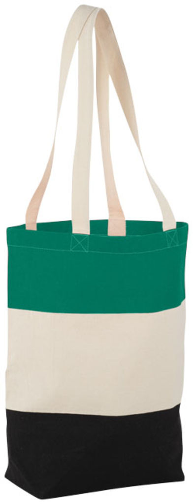 Бавовняна сумка Colour Block, колір натуральний, зелений