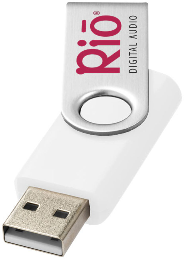 Флешка Rotate Basic 1GB, цвет белый, серебристый - 12350301- Фото №2