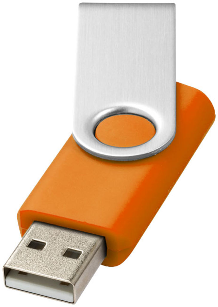 Флешка Rotate Basic 1GB, цвет оранжевый, серебристый