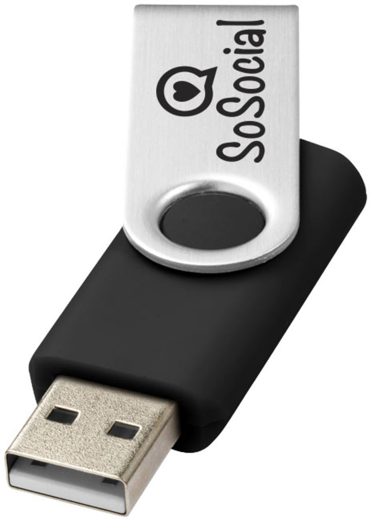 Флешка Rotate Basic 8GB, цвет сплошной черный, серебристый - 12350600- Фото №2