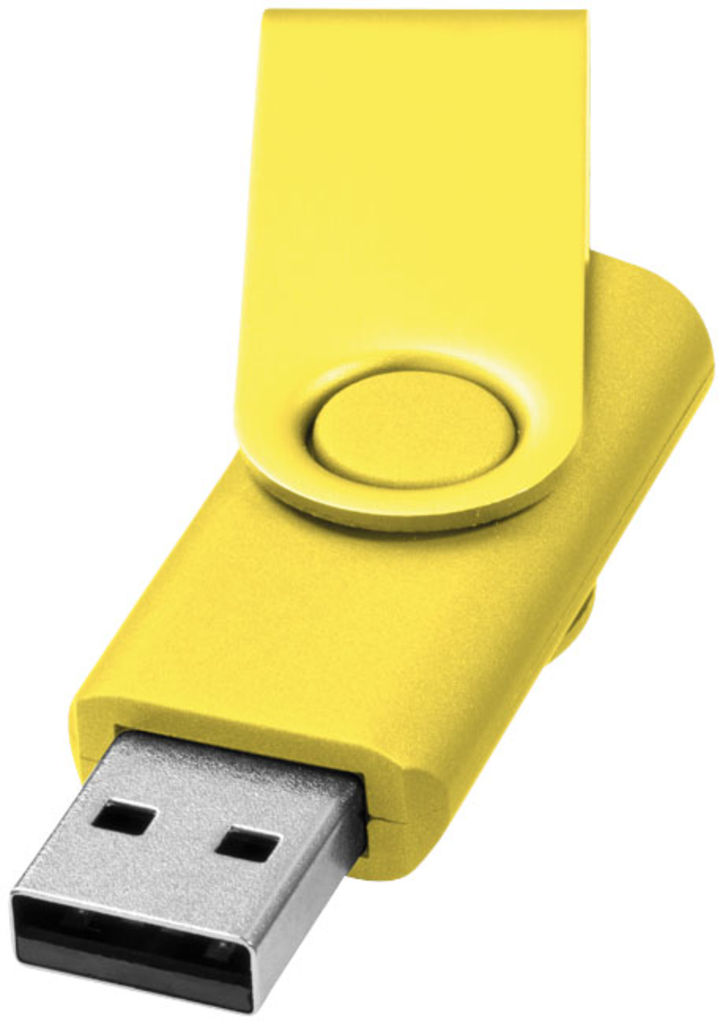 Флешка Rotate Metallic 2GB, колір жовтий