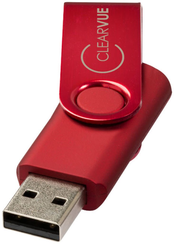 Флешка Rotate Metallic 4GB, цвет красный - 12350802- Фото №2