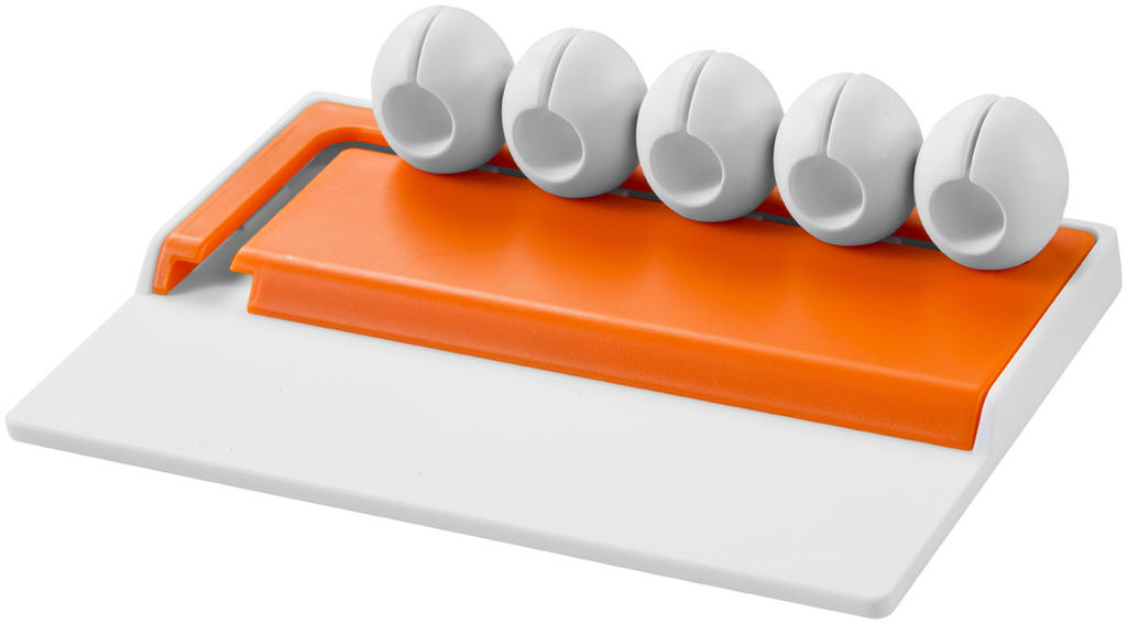 Органайзер для кабелів Gizmo, колір білий, оранжевий