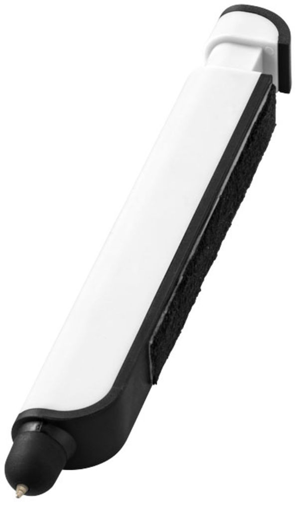 Шариковая ручка-стилус и очиститель экрана Tracey, цвет белый, сплошной черный