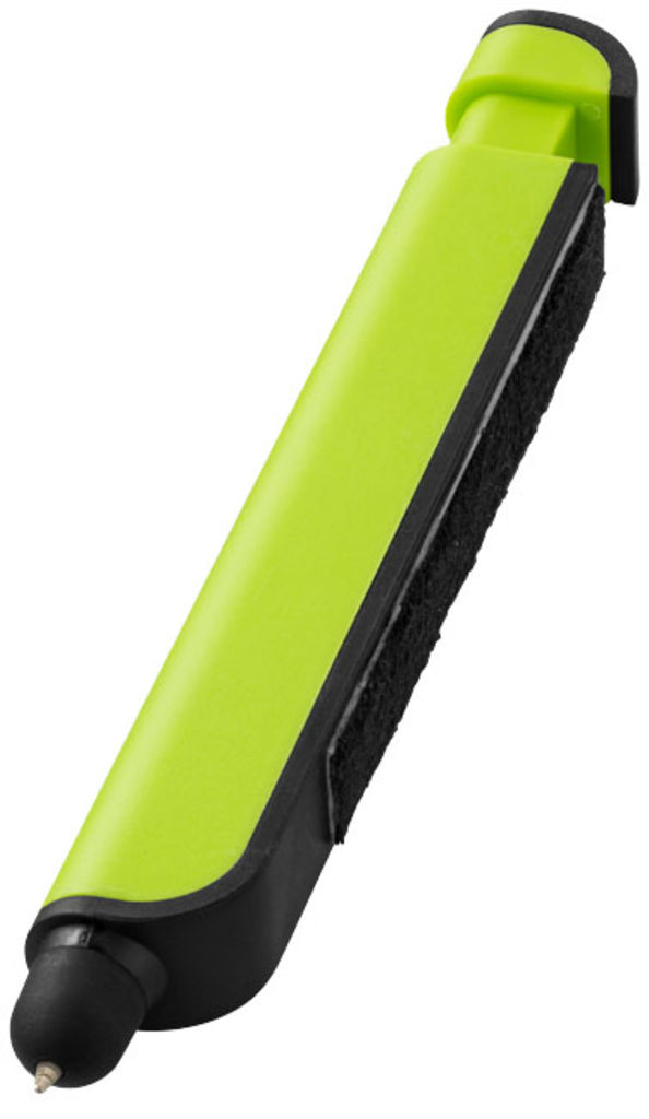 Кулькова ручка-стилус і очищувач екрану Tracey, колір зелений лайм, суцільний чорний