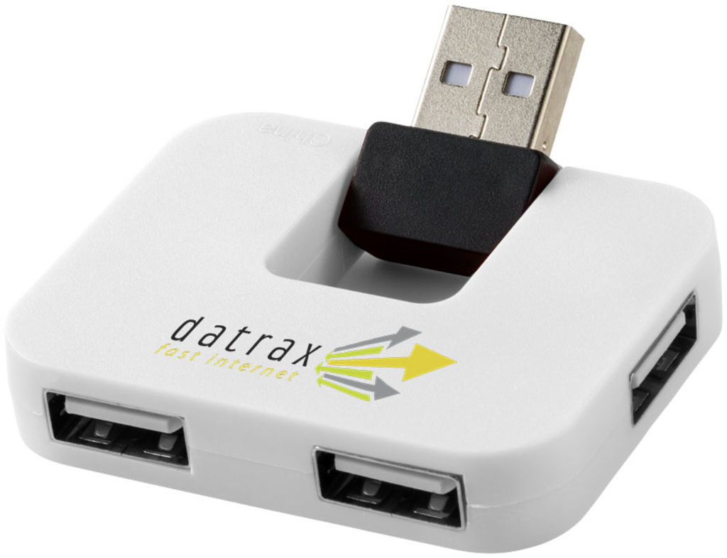 Хаб USB Gaia, цвет белый - 12359801- Фото №3