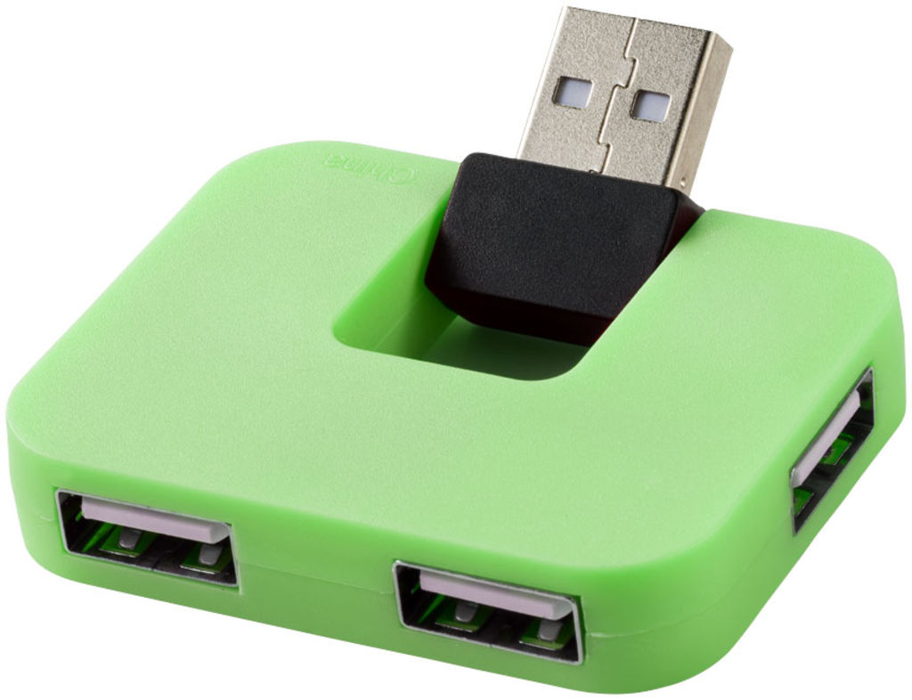 Хаб USB Gaia , колір зелений