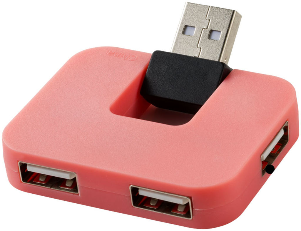 Хаб USB Gaia , колір рожевий
