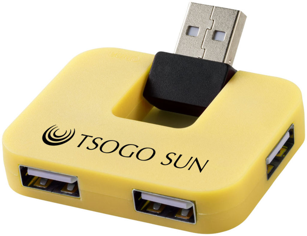 Хаб USB Gaia, цвет желтый - 12359805- Фото №3
